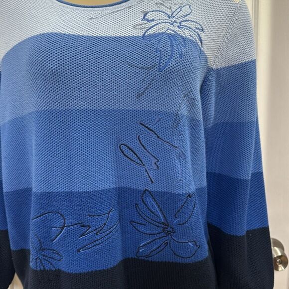 Rabe Multi-Tonal Blue Stripe With Embroidered Detail. - Picture 4 of 10